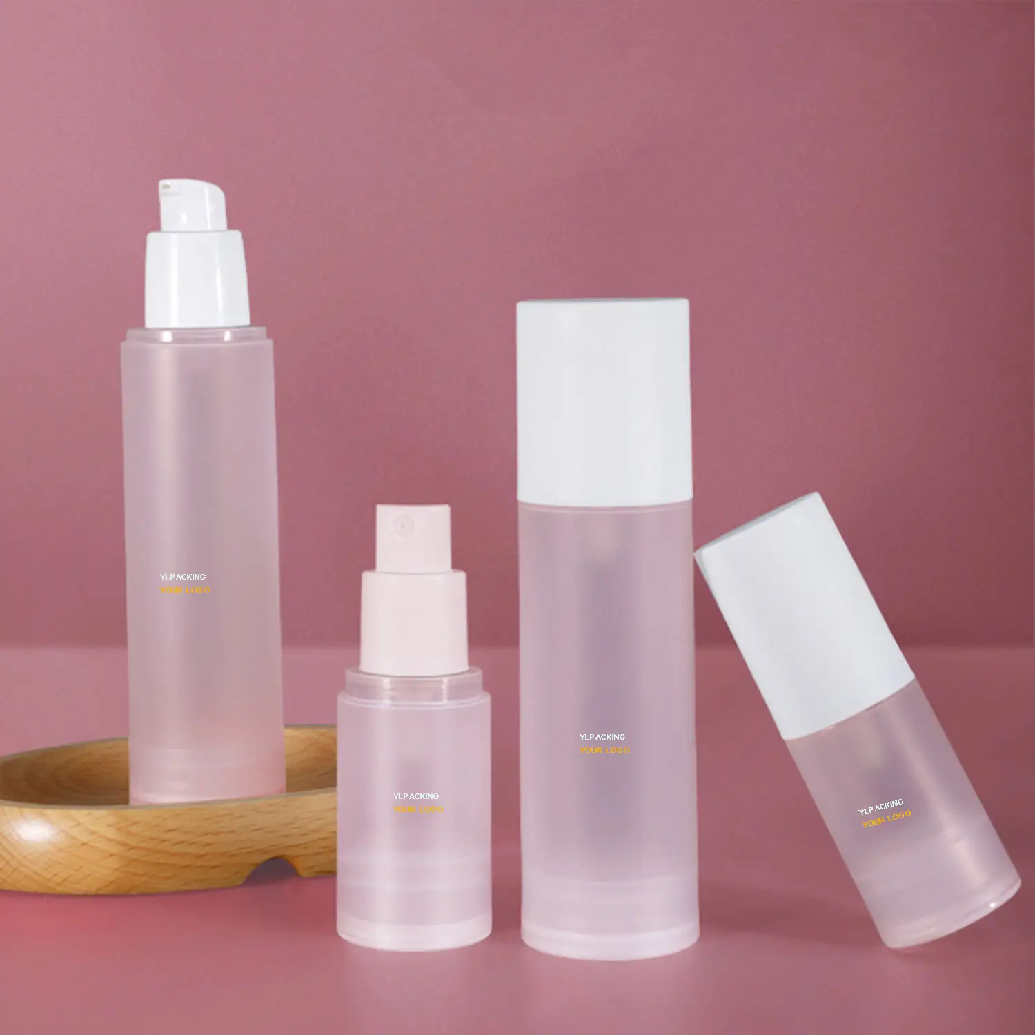 En Stock 15ml 20ml 30ml 50m 80ml 100ml bouteilles de pulvérisation transparentes givrées mates sans air pompe Airless bouteilles de Lotion soins de la peau avec couvercle