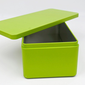 Custom Long Rounded‑Corner Rectangle Matte Green Metal Tin <b>Box</b>, Food Grade Plain <b>Empty</b> Tin For Tea Cookie <b>Gift</b> Set Storage - Product Image 4
