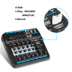Mini Console DJ professionnelle OEM U6, ordinateur USB, enregistrement en direct, mélangeur Audio Usb à 6 canaux - Product Image 5