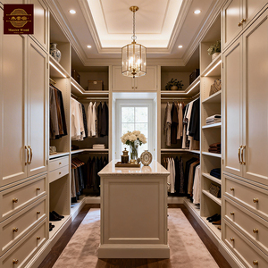 Sistemas de Vestidores de Lujo en Madera Sólida, Diseño Personalizado de Armarios Modulares <span class=keywords><strong>para</strong></span> Dormitorio, Armario Esquinero Estilo Shaker con <span class=keywords><strong>Cajones</strong></span> <span class=keywords><strong>para</strong></span> <span class=keywords><strong>Ropa</strong></span> - Product Image 6