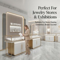 Vitrine à bijoux moderne de luxe, verre trempé, éclairage LED blanc chaud, tiroirs verrouillables, design écologique