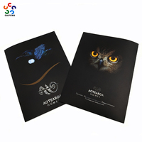 Impression professionnelle de votre propre logo sur des dossiers personnalisés, dossiers de luxe avec pochettes, papier d'art noir A4, dossiers de présentation, impression de dossiers