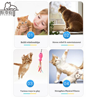 Artefact spécial ennuyeux Jouet interactif pour animaux de compagnie Long Pole Cat Teaser Stick Dog Tail Grass Aide les chatons à consommer de la force physique
