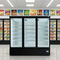 Réfrigérateur Commercial à Porte Vitrée pour Boissons, Vitrine Réfrigérée Verticale, Congélateur, Prix Usine