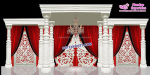 Fantaisie paon thème mariage Mandap décor paon thème mariage Mandap décoration bas prix Srilankan paon mariage Mandap - Product Image 3