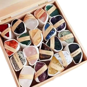 Caja de regalo de piedra curativa de colores mezclados de piedras preciosas en bruto de cristal natural al por mayor con juego de masaje de piedra caliente - Product Image 2