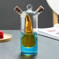 Bouteille distributrice d'huile en verre borosilicate OEM, récipient de cuisine avec couvercle pour huile de cuisson, vinaigre, huile d'olive, sans danger pour les aliments