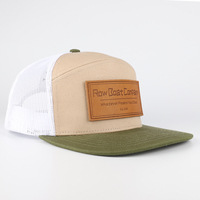 Topi Trucker Gorras Jaring Katun 7 Panel Berkualitas Tinggi Custom, Model 168 Topi Snapback Polos