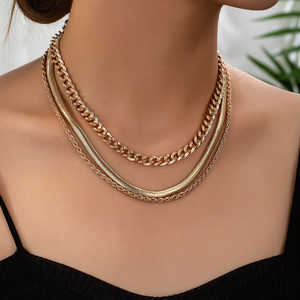 قلادة عنق على الطراز البوهيمي ، سلسلة عظمية ثعبان ، موضة نسائية من الفولاذ المقاوم للصدأ ، معدنية من الفولاذ المقاوم للصدأ - Product Image 3