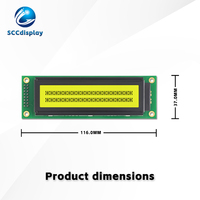 LCD Karakter Rusia JXD2002A-IIC STN Antarmuka IIC/I2C Positif Kuning dengan Lampu Latar 20*2 Modul Tampilan LCM Dot Matrix