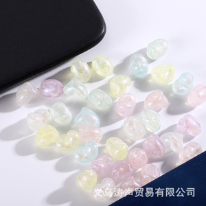 Cuentas acrílicas en forma de corazón de colores variados para hacer collares, suministros de joyería DIY de 10 mm - Product Image 2