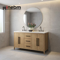 Miroir de salle de bain mural LED gris moderne personnalisé avec armoire et lavabo en céramique, écologique, pour hôtel et villa