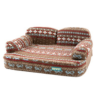 Nouveau modèle transfrontalier de lit pour chien et chat, canapé double pour animaux de compagnie, avec coussin de soutien cervical en éponge, épaissi et chaud, motif Fair Isle, universel