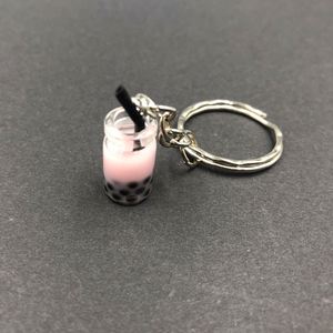 New Women/Men's Fashion Handmade Pearl Milk Tea Coffee Cup <b>Key</b> Chains <b>Key</b> <b>Rings</b> Alloy Charms Gifts - Product Image 6