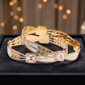 Brazaletes CNC chapados en dos tonos al por mayor, brazalete de moda, brazaletes de dos tonos de moda, brazaletes CNC de doble tono, brazalete de dos tonos para todos los días. - Product Image 5