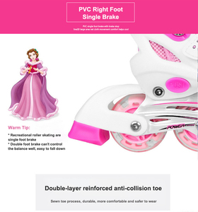 Giày trượt patin có thể điều chỉnh kích thước dành cho bé trai và bé gái, bánh xe phát sáng đơn, khung hợp kim nhôm - Product Image 6