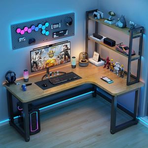 Bàn máy tính để bàn góc mới: bàn chơi game đôi, giá sách phòng ngủ Bàn góc, bàn học văn phòng tại nhà - Product Image 2