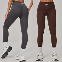 Hochwertige nachhaltige recycelte Hosen Nahtlose gerippte Yoga-Leggings Yoga-Fitness-Hosen Laufen Yoga-Sport hosen für Frauen