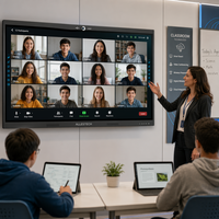 Tableau blanc interactif 4K de 65 pouces, système double Android Windows, système intelligent tout-en-un, écran tactile pour bureau et salle de classe