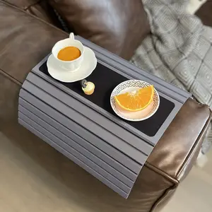 Bambu katlanır kanepe bardak tutucu için sıvı gıda SnackRemote kontrol ve telefon koltuk kanepe kanepe kol masa tepsi için geniş kanepeler