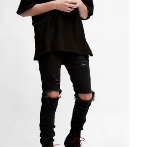 New <b>Black</b> Ripped <b>Jeans</b> <b>Men</b> With Holes Denim Super Skinny Designer Brand Slim Fit <b>Jean</b> Pants Scratched <b>Biker</b> <b>Jeans</b> - Product Image 5