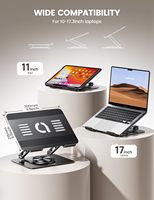 Support pour ordinateur portable ergonomique Lamicall STDL04 pour bureau, hauteur réglable, support en métal pour ordinateur portable, support pliable pour ordinateur, angle d'inclinaison pour PC