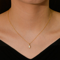 Classique Goutte D'eau Femmes Bijoux Plaqué Or 925 En Argent Sterling Personnalisation Poire Coupe Opale Pendentif Collier