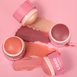 Hot ánh sáng lung linh thuần chay Rose Gold Blush cao sắc tố nổi bật tính năng dài mặc độ ẩm kem Blush với biểu tượng tùy chỉnh