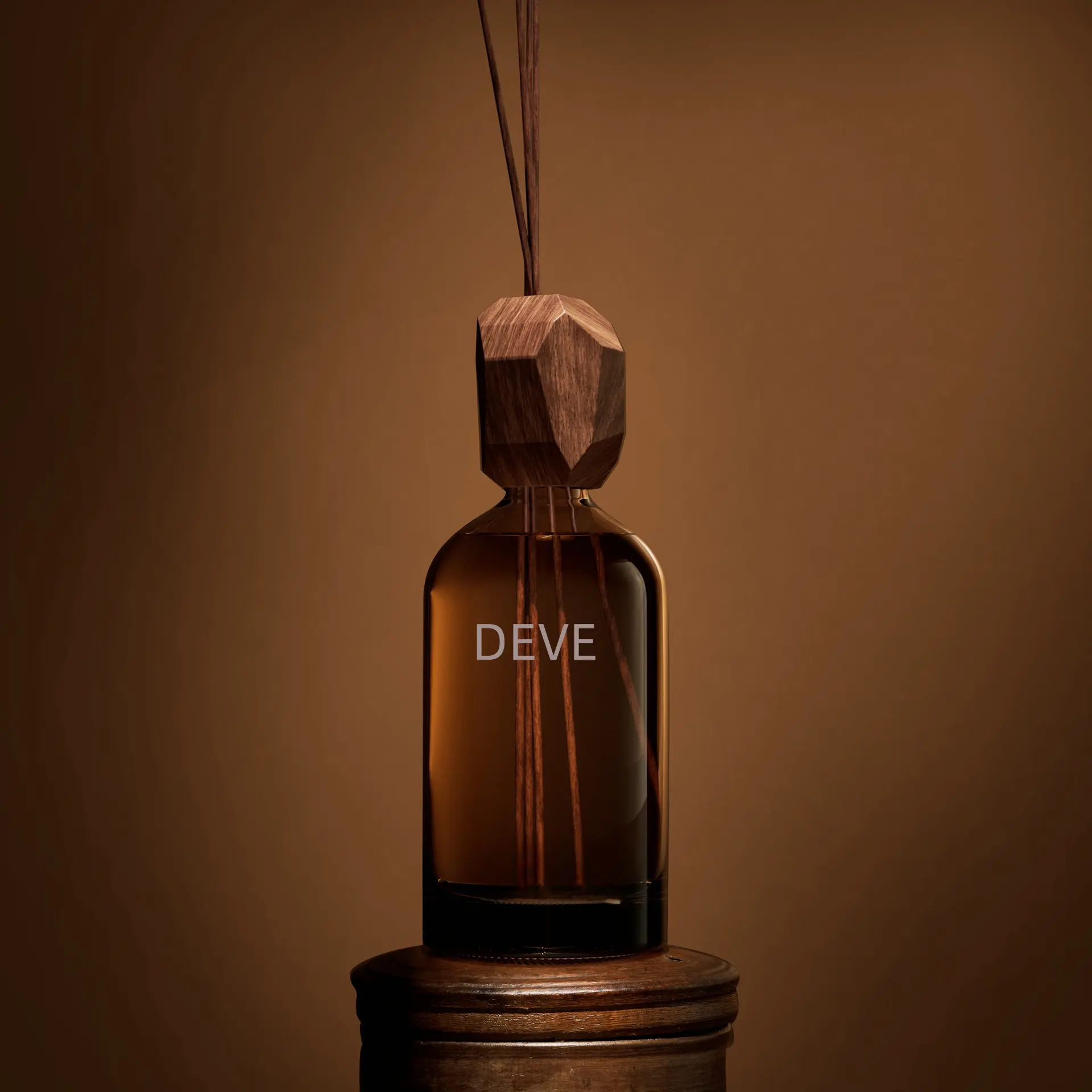 Customized 250ml decorative large reed diffuser glass bottle luxury packaging with wooden lid