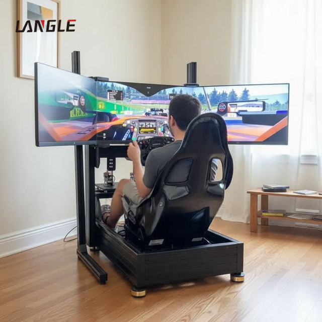 Professional Indoor All-aluminum Alloy Steering Wheel Driving Chair Seat Bracket Pedals Game Machine Racing Simulator