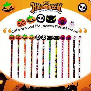 Lápices de Madera Estándar con Borrador, Personalizados con Logotipo, Diseño Infantil con Temática de Halloween, Regalo Divertido - Product Image 3