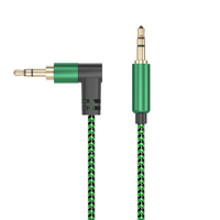 Cable de Audio AUX de 3.5mm Recto a en Ángulo Recto, Alta Fidelidad sin Pérdidas para Auriculares, Cobre Libre de Oxígeno, Transmisión Estable