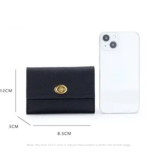 AndoBag - Tarjetero para Mujer, Piel de Vaca Genuina, Cartera Pequeña y Corta, Monedero de Cuero Completo, Diseño Simple y Moderno, 2060 - Product Image 4