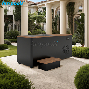 Mới đến nhà sản xuất của Canada tuyết tùng đỏ hình chữ nhật hiện đại ngoài trời Băng tắm bồn Spa 304 lót thép không gỉ thân thiện với môi - Product Image 3