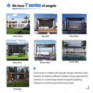Pérgolas Motorizadas Modernas de Aluminio en Oferta, <span class=keywords><strong>Toldo</strong></span> Impermeable con Techo de Lamas para Patio, Cubierta de Terraza, Gazebo, 3x3m, 4x4m, 3x6m - Product Image 3