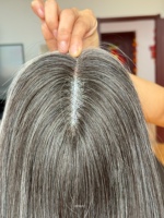 SHY Hair Topper Mono Base Cheveux Humains Bruts Texture Lisse Couverture de la Couronne Fournisseur pour Salons