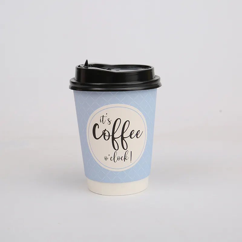 Fts china maior fabricante descartável quente café pla 8oz papel copos com logotipo papel café