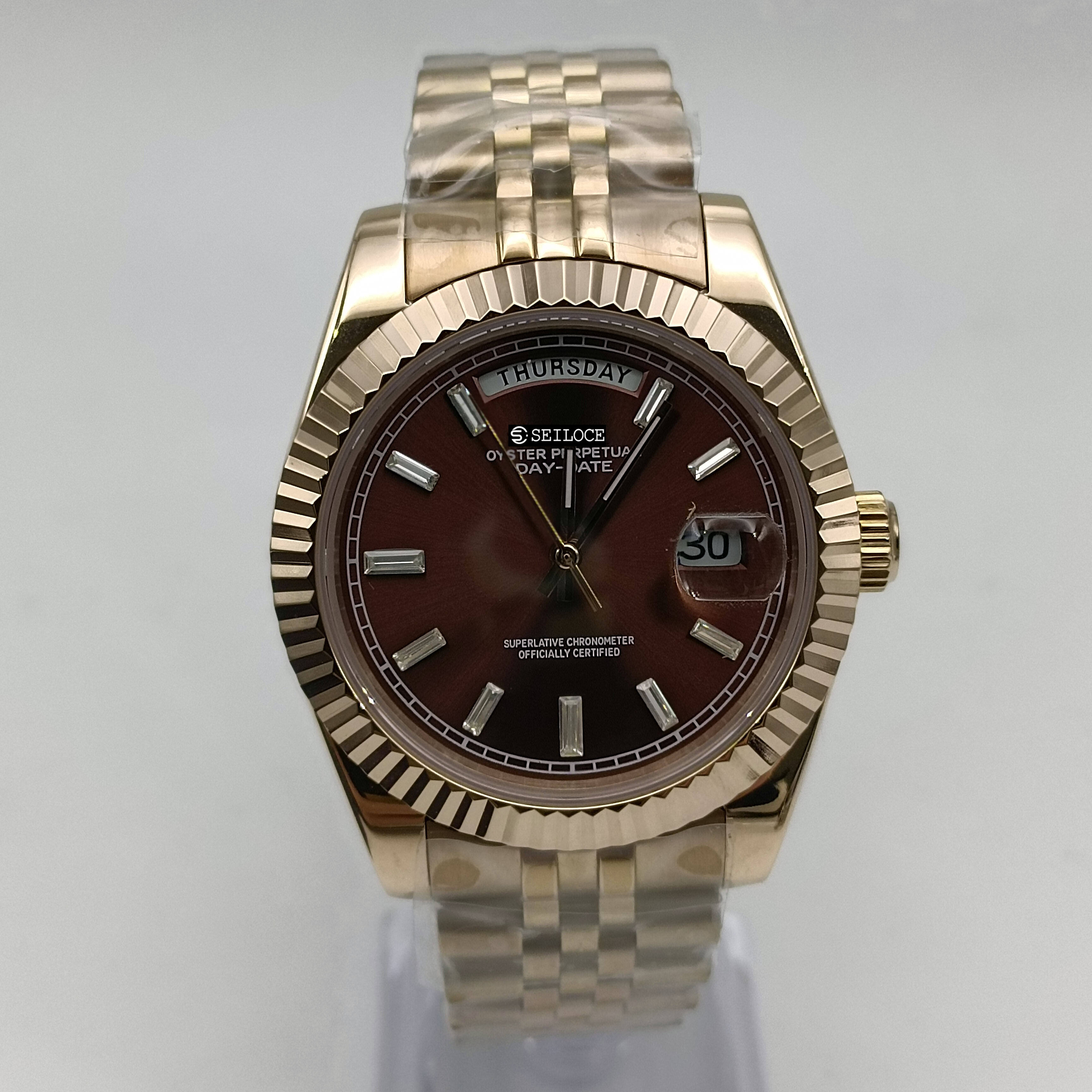 Rose Gold Case+Brown Dial