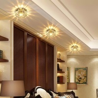 Plafonnier LED en cristal blanc RGB coloré à intensité variable, spot encastré pour salon, couloir, entrée, hôtel, restaurant