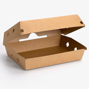 Fabricantes de China Caja de hamburguesas de papel Kraft impresa personalizada Diseño de logotipo Hamburguesas de grado alimenticio Caja de embalaje de hamburguesas - Product Image 5