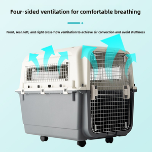 Lüks evcil hayvan taşıyıcı havayolu onaylı büyük köpek kutusu taşınabilir 60KG köpek kafesi kare şekli köpek aksesuarları ile dev valiz - Product Image 6