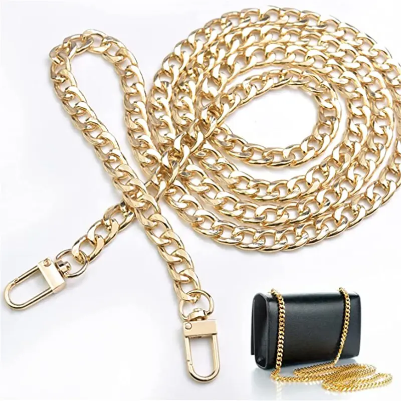 Purse Chain Strap Shoulder Crossbody Replacement Straps with Metal Buckles, Gold Chain Strap for Purse Crossbody Handbag