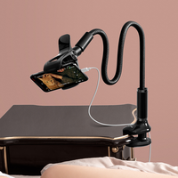 Support de téléphone portable universel à col de cygne 360 support de téléphone Flexible support paresseux support à bras longs avec chargeur usb