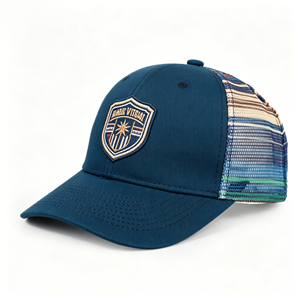 Bulk Bespoke Custom Washed Cotton <b>Vintage</b> Headwear Embroidery logo 6 Panel Hat Polyester Mesh Back Unisex Summer Trucker <b>Caps</b> - Product Image 3