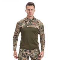 T-shirt classique à manches longues pour uniforme, entraînement extérieur, airsoft, paintball, tactique, tricoté, respirant, séchage rapide