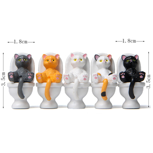 Résine Chat <span class=keywords><strong>Toilette</strong></span> Action Figure Japandi Style Mini Bureau Modèle Décor À La Maison De Noël Ornement Maison De Poupée Paysage Accessoires - Product Image 4