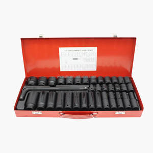 Wzauto Nhiệm Vụ Nặng Nề 35 Pcs Công Cụ 1/2 Cờ Lê Ổ Đĩa Màu Đen Phosphide Không Khí Sâu Tác Động Ổ Cắm Thiết Lập Với L Thanh - Product Image 1