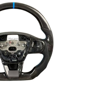 อุปกรณ์ตกแต่งรถยนต์ อัพเกรดรถยนต์ พวงมาลัยรถยนต์หุ้มหนังคาร์บอนไฟเบอร์แบบเจาะรู สำหรับรถยนต์ฟอร์ด โฟกัส - Product Image 4