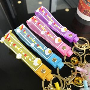 Quicksand <b>Floating</b> Bottle Car Backpack Key Chain Liquid Decoration Trend Acrylic Milk Tea Bottle Dog Keychain - Product Image 3