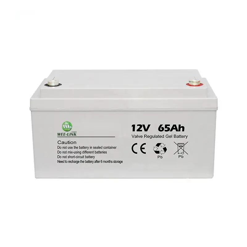 Long Life Rechargeable AGM type deep cycle 12v 65ah battery with 3 years warranty WeeLink